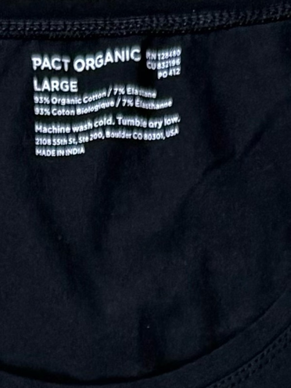 Pact Organic Cotton Luxury Stretch Black
Tank Top Size L Women’s - Picture 5 of 5